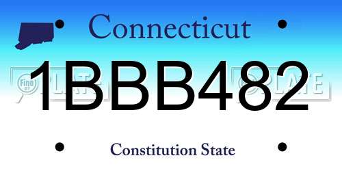 1BBB482 Connecticut License Plate