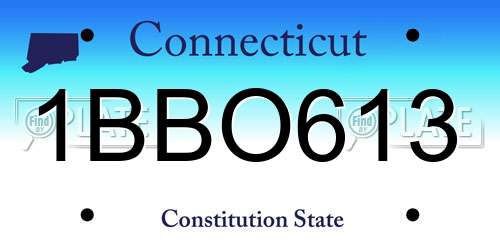 1BBO613 Connecticut License Plate