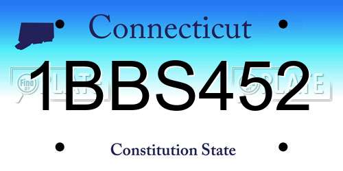 1BBS452 Connecticut License Plate