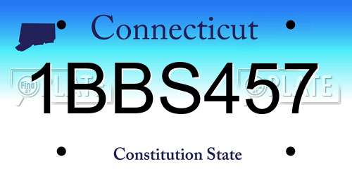 1BBS457 Connecticut License Plate