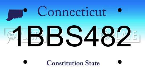 1BBS482 Connecticut License Plate