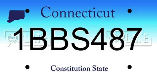 1BBS487 Connecticut License Plate