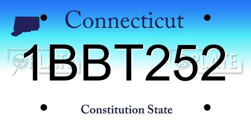 1BBT252 Connecticut License Plate