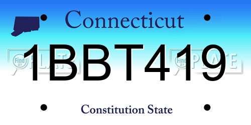 1BBT419 Connecticut License Plate