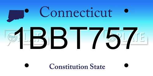 1BBT757 Connecticut License Plate
