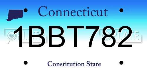 1BBT782 Connecticut License Plate