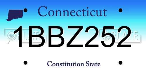 1BBZ252 Connecticut License Plate