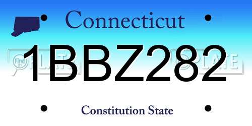 1BBZ282 Connecticut License Plate