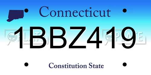 1BBZ419 Connecticut License Plate