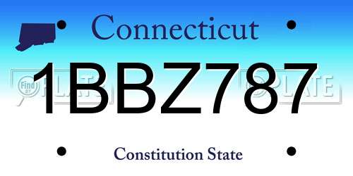 1BBZ787 Connecticut License Plate