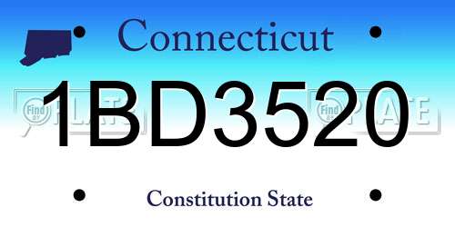 1BD3520 Connecticut License Plate