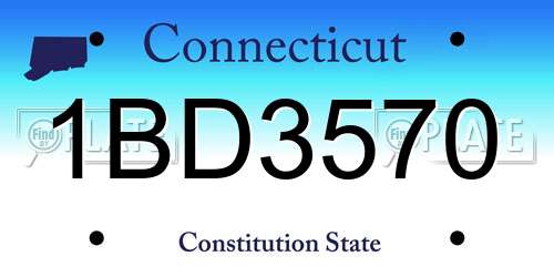 1BD3570 Connecticut License Plate