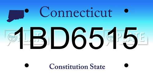 1BD6515 Connecticut License Plate