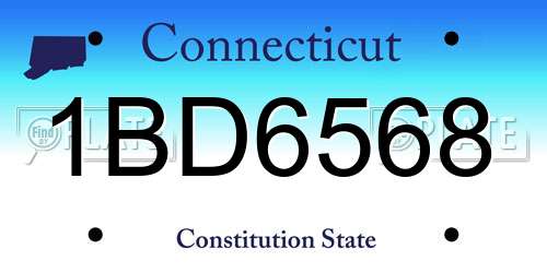 1BD6568 Connecticut License Plate