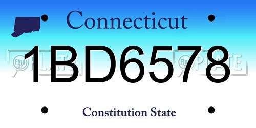 1BD6578 Connecticut License Plate