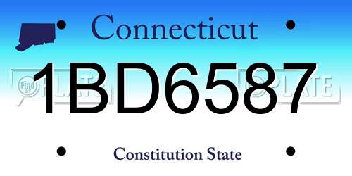 1BD6587 Connecticut License Plate
