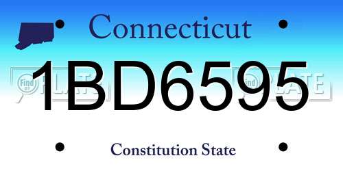 1BD6595 Connecticut License Plate