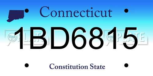 1BD6815 Connecticut License Plate