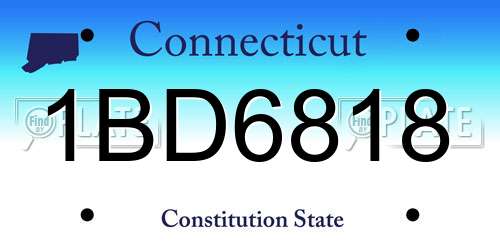 1BD6818 Connecticut License Plate