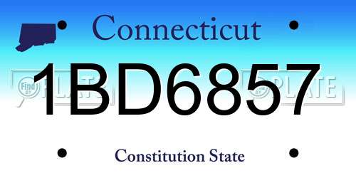 1BD6857 Connecticut License Plate