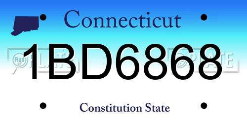 1BD6868 Connecticut License Plate