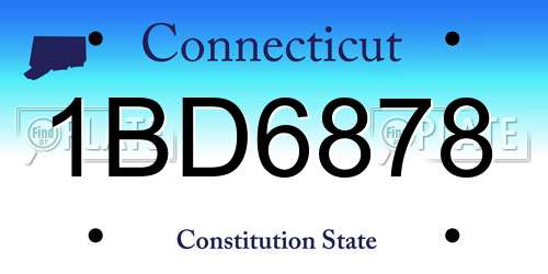 1BD6878 Connecticut License Plate