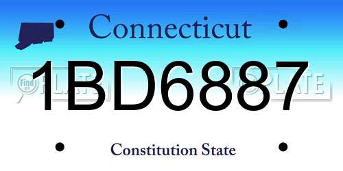 1BD6887 Connecticut License Plate