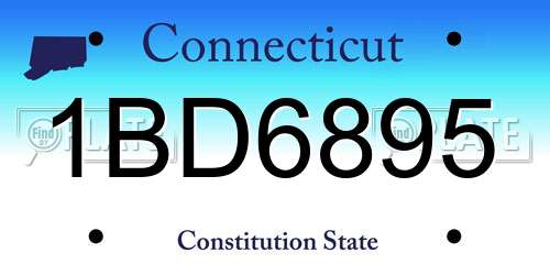 1BD6895 Connecticut License Plate