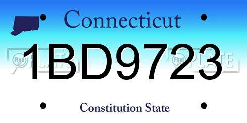 1BD9723 Connecticut License Plate