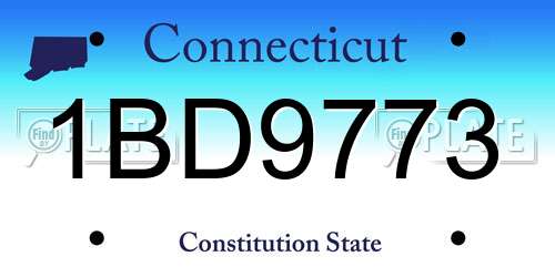 1BD9773 Connecticut License Plate