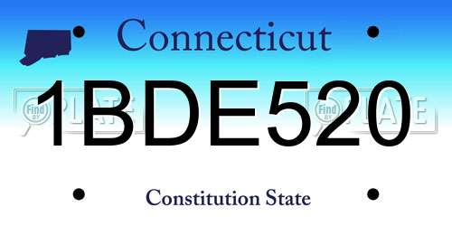 1BDE520 Connecticut License Plate