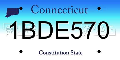 1BDE570 Connecticut License Plate