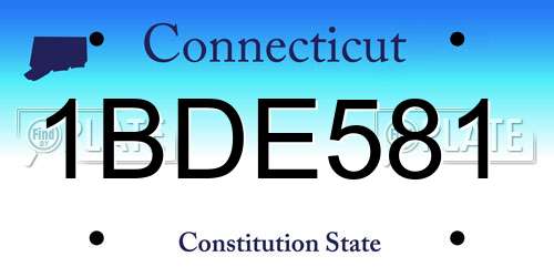 1BDE581 Connecticut License Plate