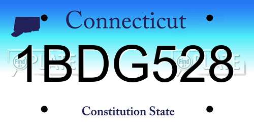 1BDG528 Connecticut License Plate