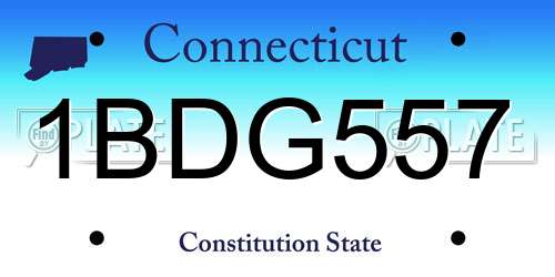 1BDG557 Connecticut License Plate