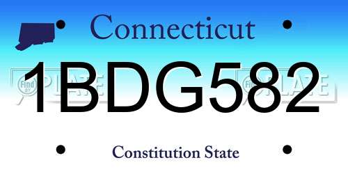1BDG582 Connecticut License Plate