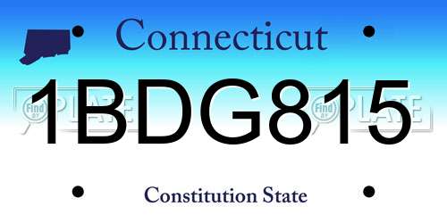 1BDG815 Connecticut License Plate