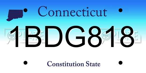 1BDG818 Connecticut License Plate