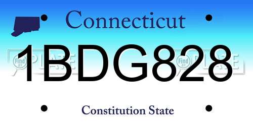 1BDG828 Connecticut License Plate