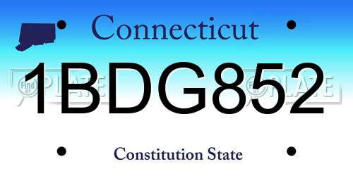 1BDG852 Connecticut License Plate