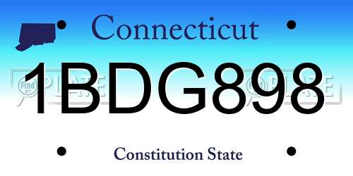 1BDG898 Connecticut License Plate