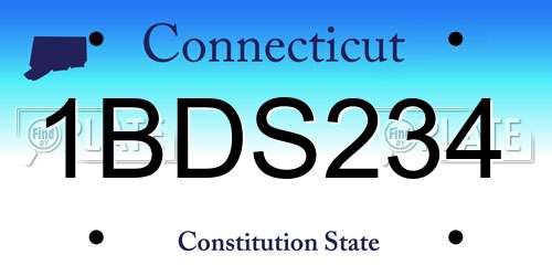 1BDS234 Connecticut License Plate