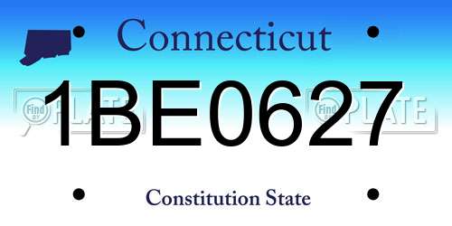 1BE0627 Connecticut License Plate