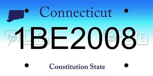 1BE2008 Connecticut License Plate