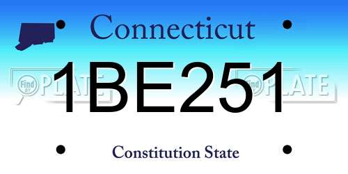 1BE251 Connecticut License Plate