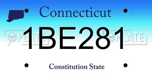 1BE281 Connecticut License Plate