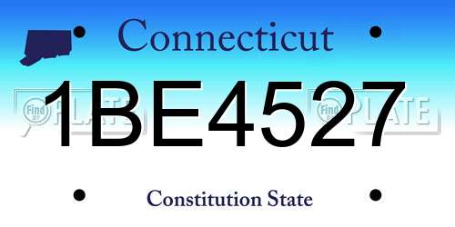 1BE4527 Connecticut License Plate