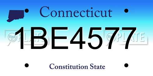 1BE4577 Connecticut License Plate