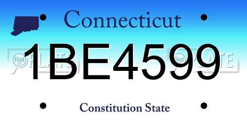 1BE4599 Connecticut License Plate
