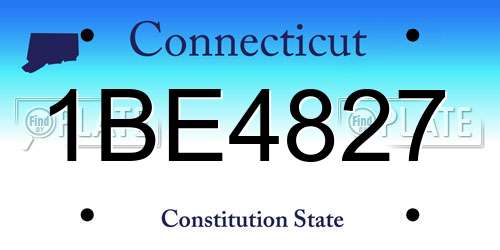 1BE4827 Connecticut License Plate